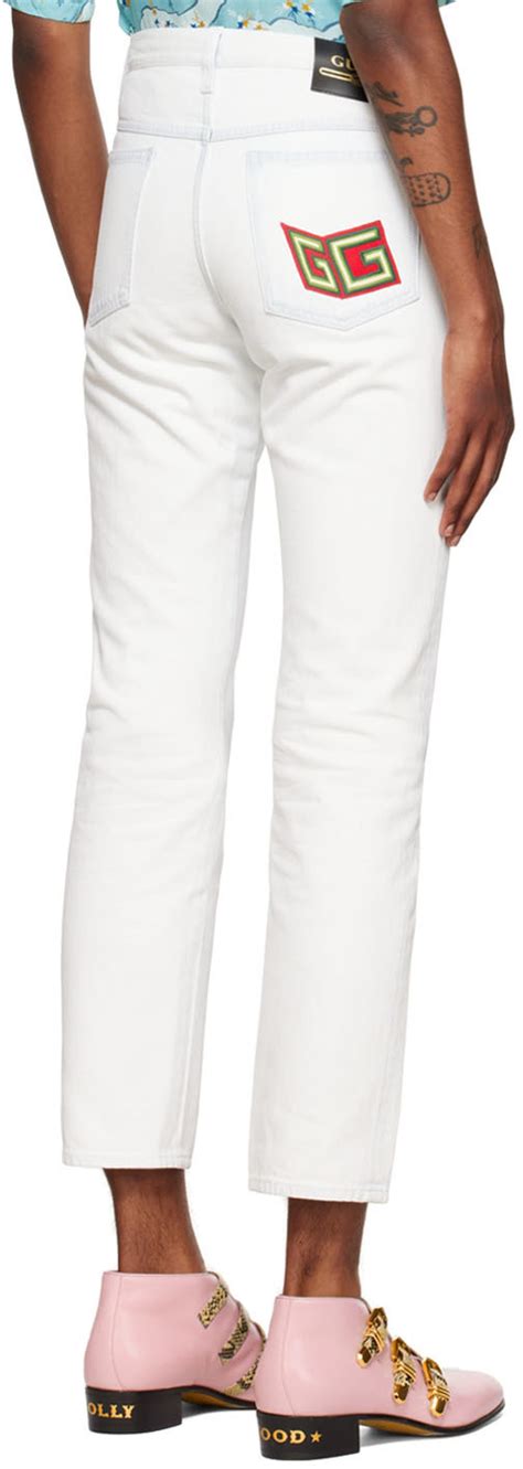 gucci jeans white|Gucci jeans and white tee.